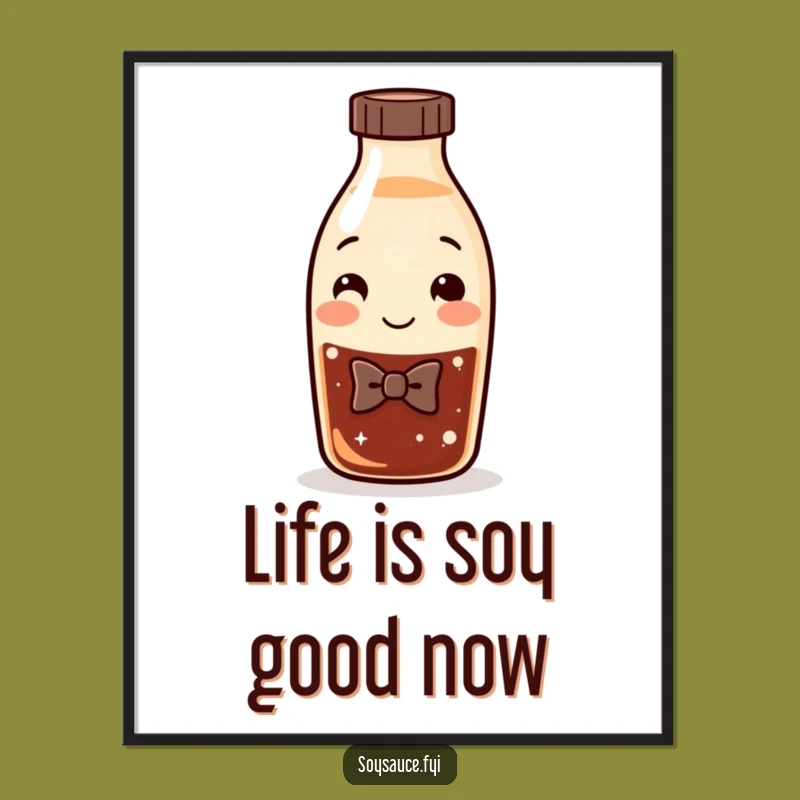 Free Printable Wall Art: Bow Tie Soy Sauce - Humorous Downloadable Decor Gift