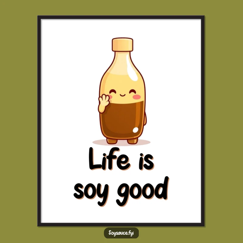 Free Printable Soy Sauce Art: Funny Nodding Bottle Downloadable Poster