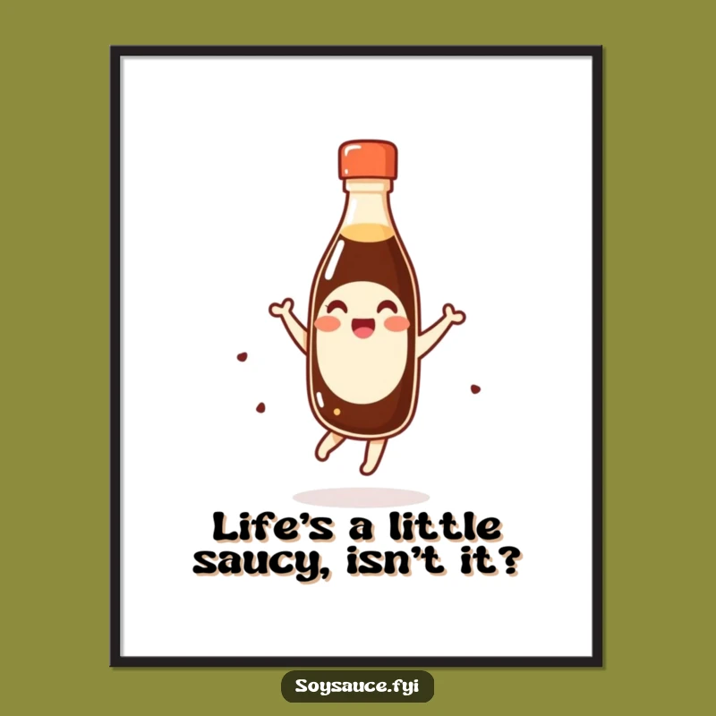 Free Printable Wall Art: Kawaii Soy Sauce Pirouette, Funny Downloadable Decor