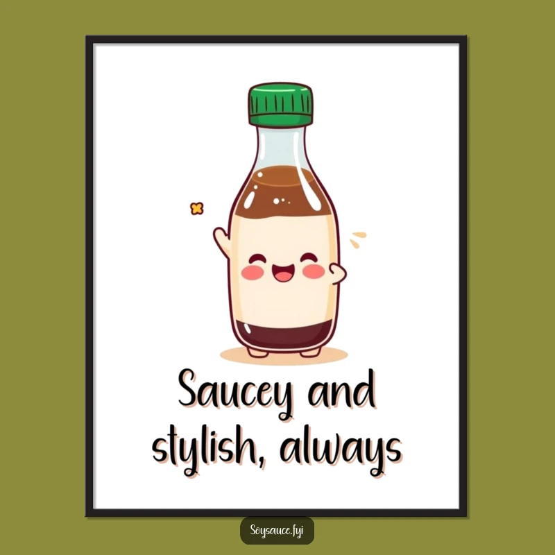 Free Printable Kawaii Soy Sauce Tipping Cap Art - Funny Downloadable Decor for Charming Spaces