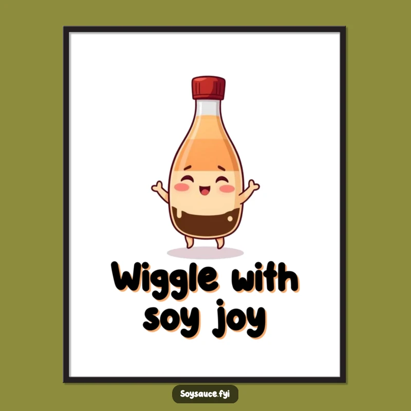 Free Printable Kawaii Soy Sauce Art: Winking Jiggy Downloadable Decor