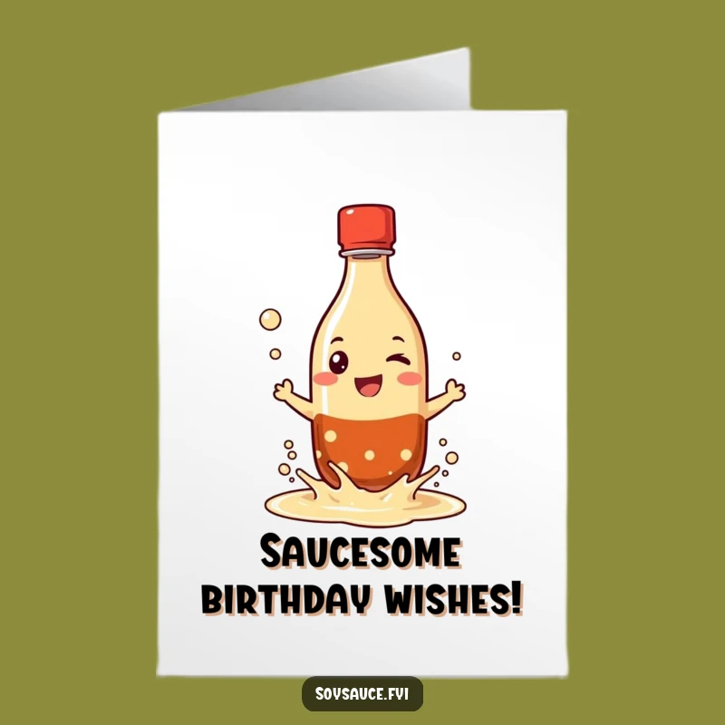 Free Printable Bday Card: Splashy Soy Sauce! Funny Downloadable Gift for a Saucy Birthday