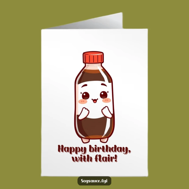 Free Printable Birthday Card: Bowing Soy Sauce, Polite Greetings, Downloadable Fun