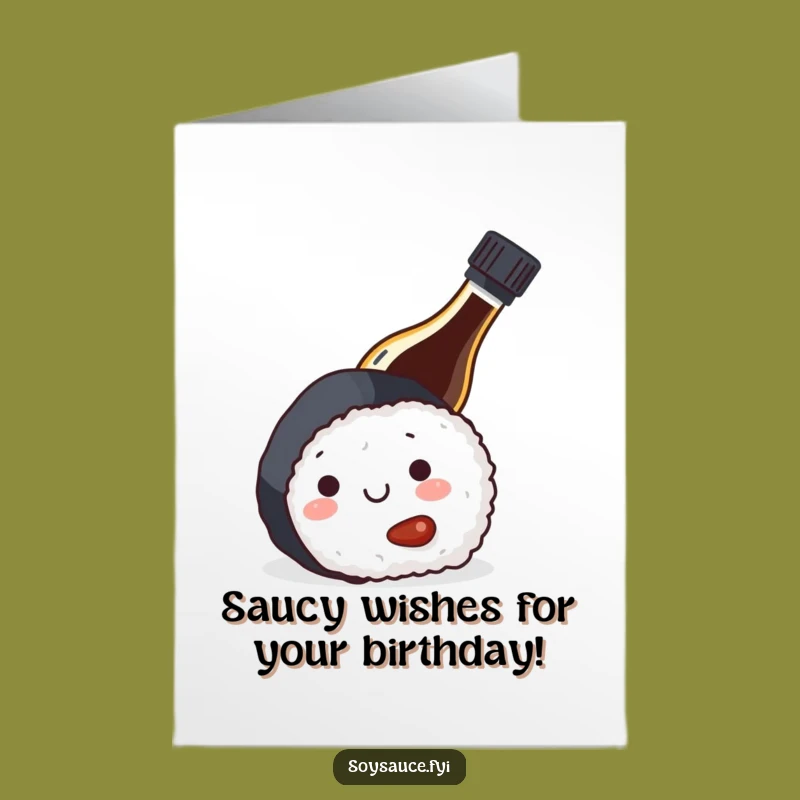 Free Printable Birthday Card: Funny Soy Sauce Sushi Greeting for a Delicious Celebration
