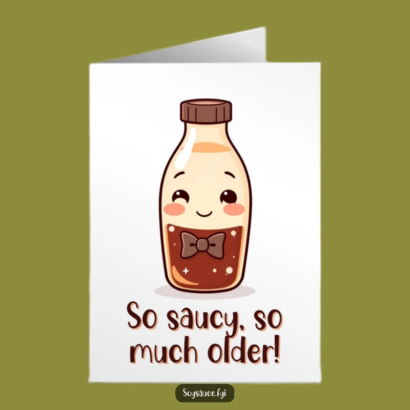 Free Printable Funny Birthday Card: Bow Tie Soy Sauce - Humorous Downloadable Gift