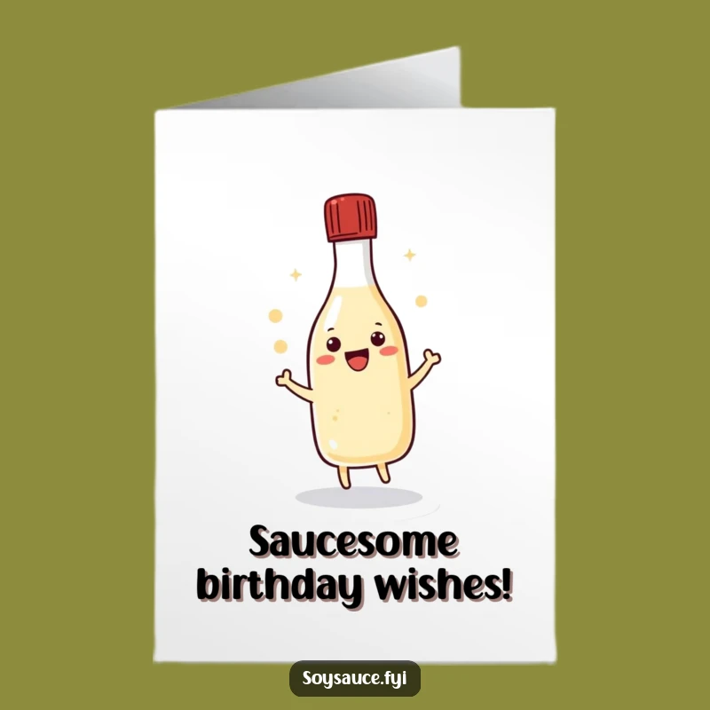 Free Printable Happy Birthday Card: Kawaii Soy Sauce Dance - Funny Downloadable Gift