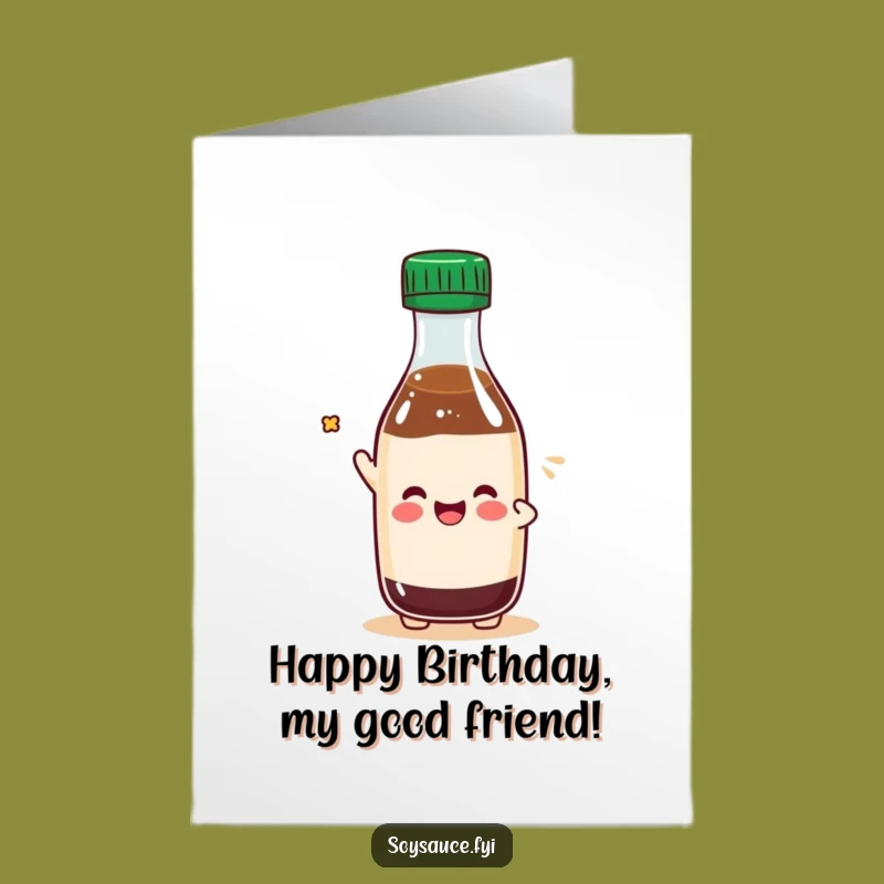 Free Printable Kawaii Soy Sauce Birthday Card - Charming Downloadable Gift for Celebrations