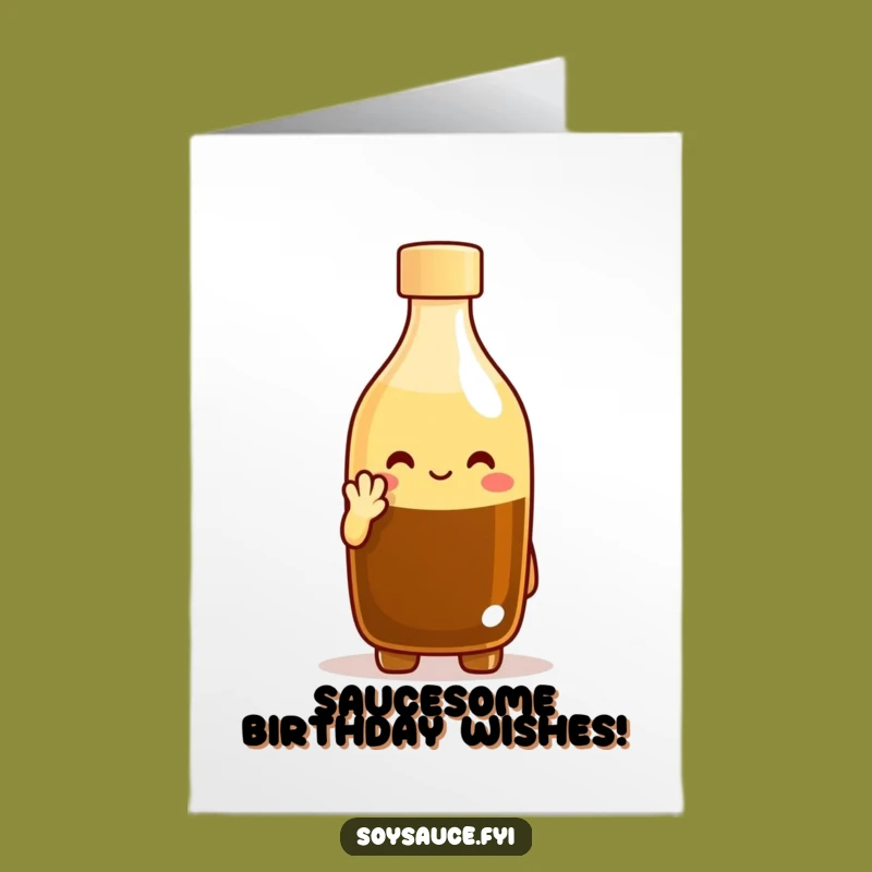 Free Printable Soy Sauce Birthday Card: Funny Nodding Bottle Digital Download Gift