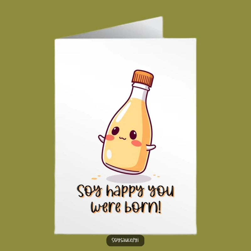 Funny Free Printable Birthday Card: Kawaii Soy Sauce Wobble for a Hilarious Downloadable Gift