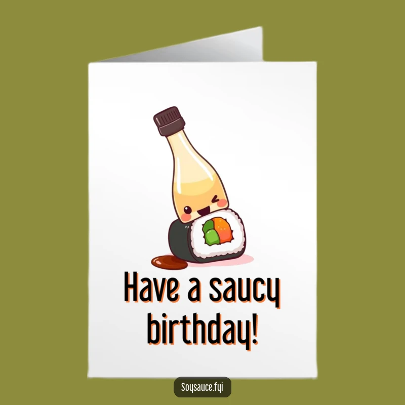 Free Printable Birthday Card: Kawaii Soy Sauce Spill - Funny Downloadable Gift