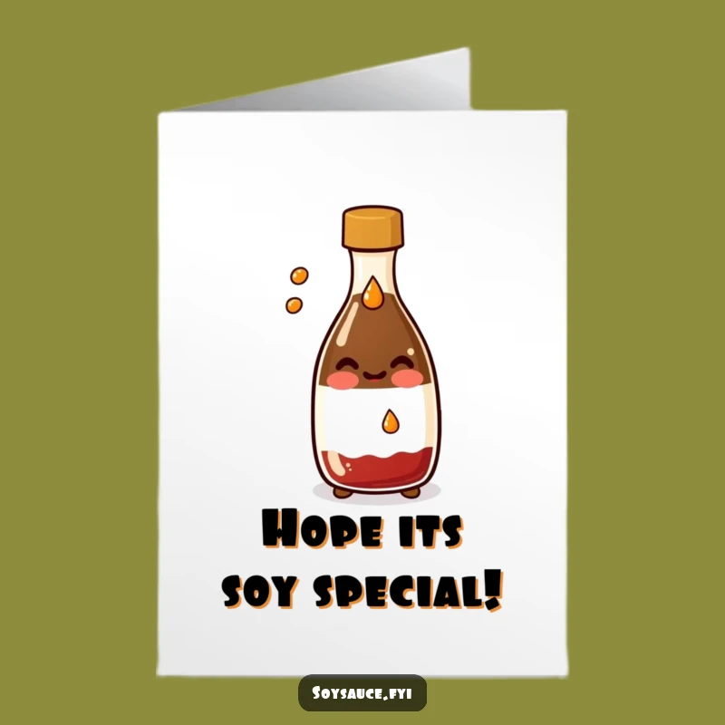 Free Printable Kawaii Soy Sauce Birthday Card: Funny Splashy Gift