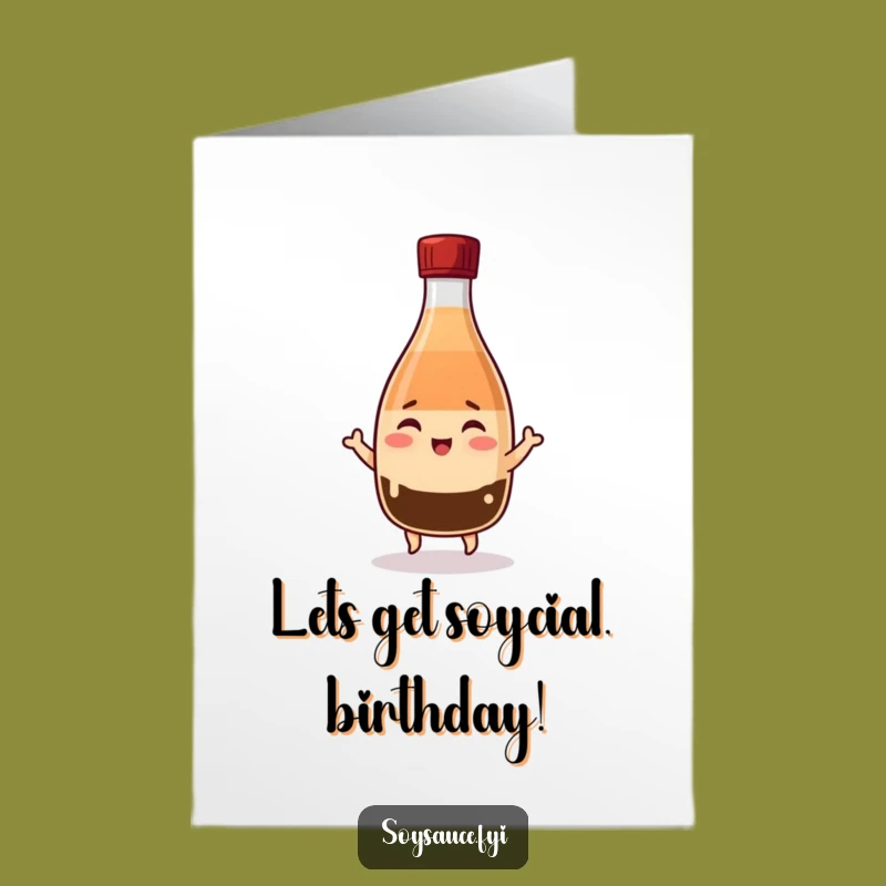 Free Printable Kawaii Soy Sauce Birthday Card: Winking Jiggy Fun