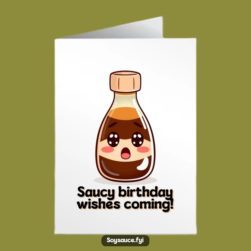 Funny Free Printable Bday Card: Surprised Soy Sauce Bottle for a Shockingly Good Time