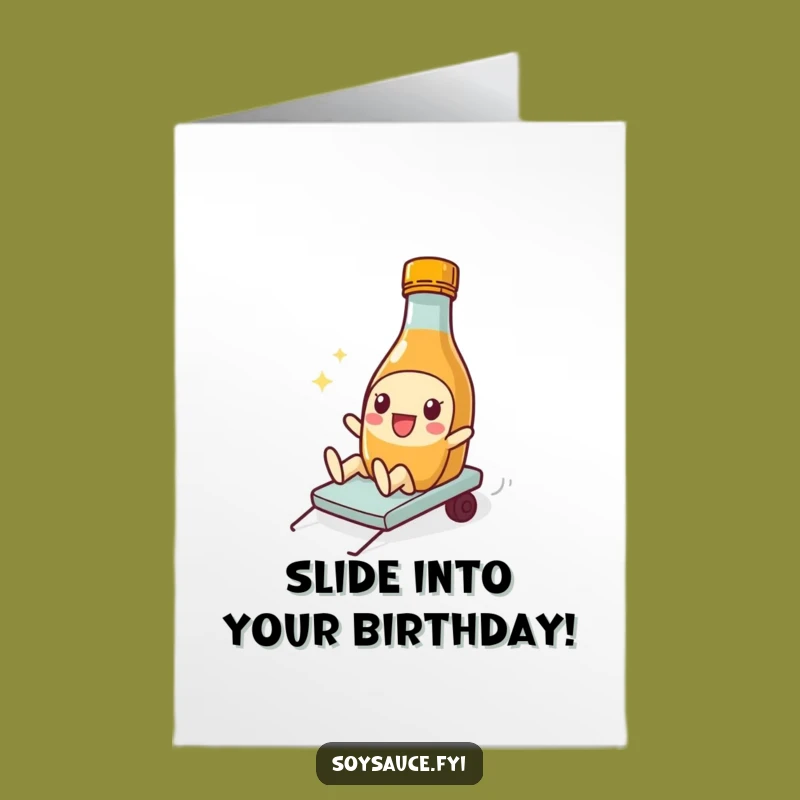 Free Printable Birthday Card: Sliding Soy Sauce, Silly Fun, Downloadable Greeting