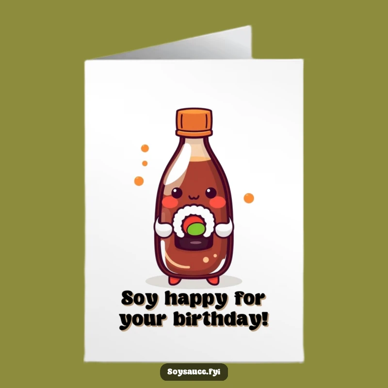 Free Printable Birthday Card: Soy Sauce Sushi Fun, Funny Downloadable Gift!