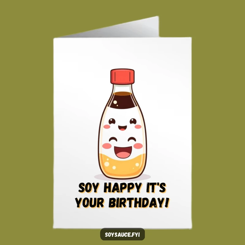 Free Printable Kawaii Soy Sauce Birthday Card - Funny Downloadable Gift for Foodies