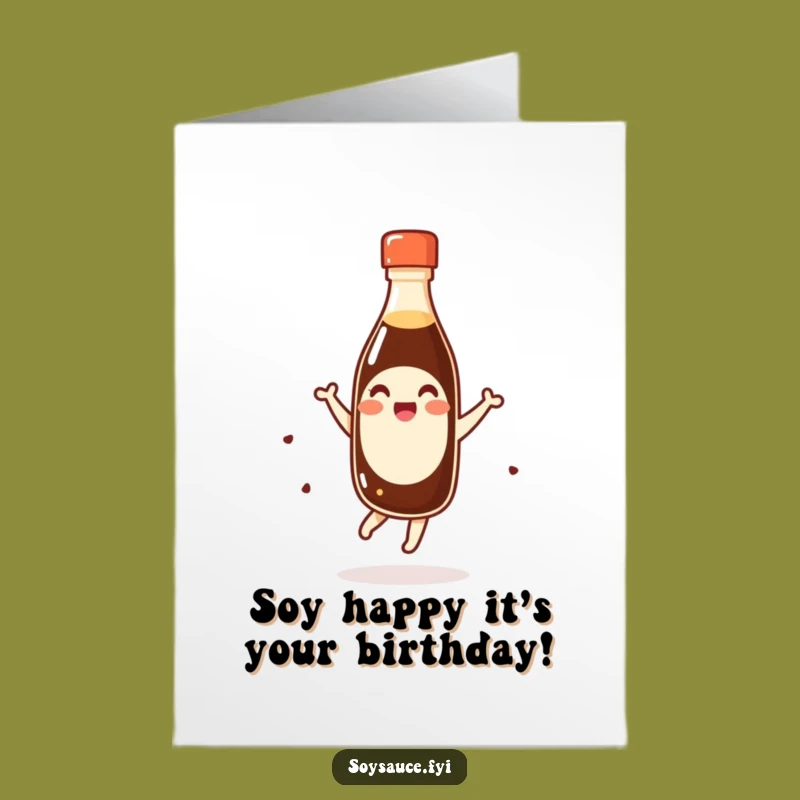 Free Printable Kawaii Soy Sauce Birthday Card: Funny Pirouette Downloadable Gift