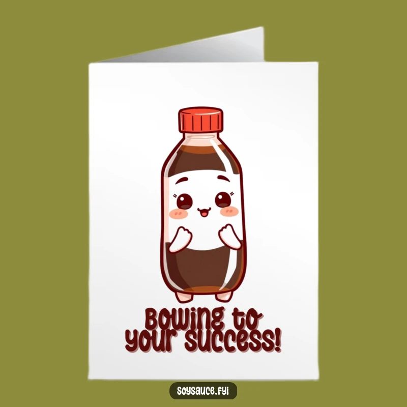 Free Printable Congrats Card: Bowing Soy Sauce, Respectful Wishes, Downloadable Success