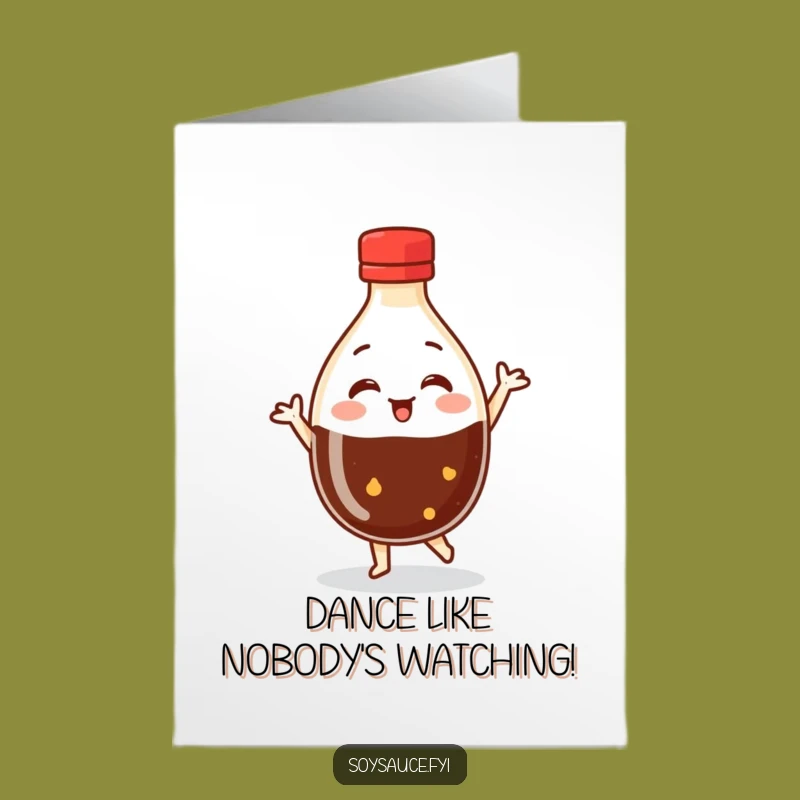 Free Printable Congrats Card: Dancing Soy Sauce - Humorous Downloadable