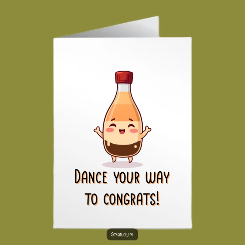Free Printable Kawaii Soy Sauce Congrats Card: Winking Jig for Success