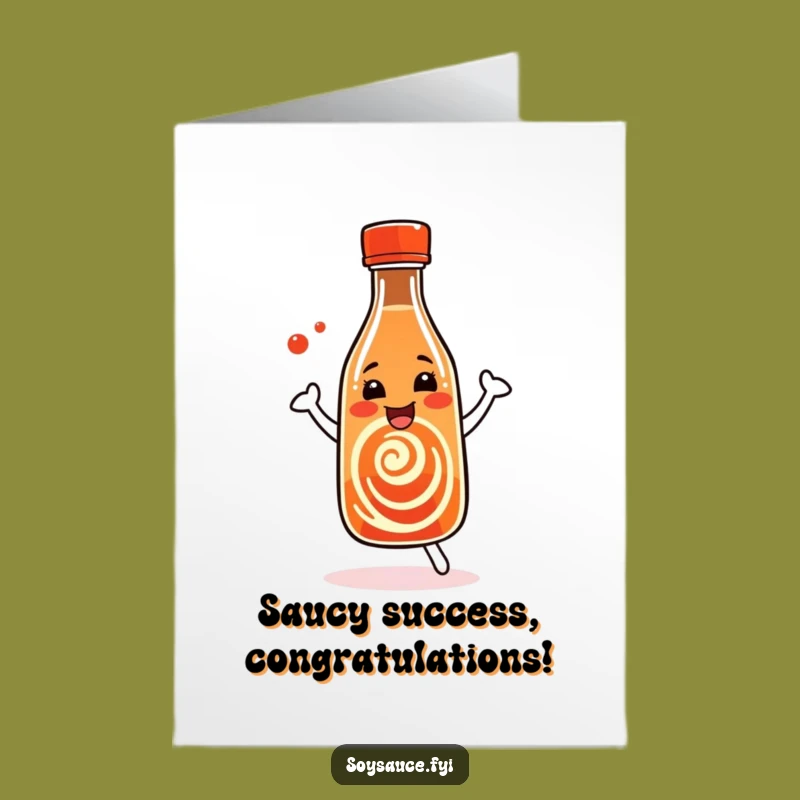 Free Printable Congrats Card: Dancing Soy Sauce, Swirl Celebration, Downloadable Success