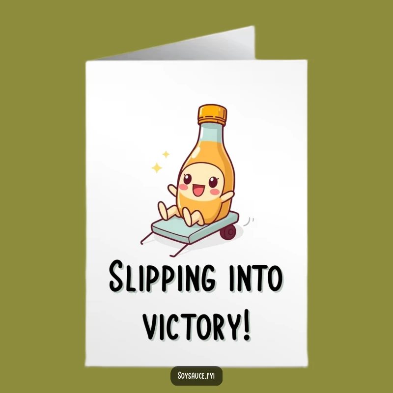 Free Printable Congrats Card: Sliding Soy Sauce, Fun Celebration, Downloadable Success