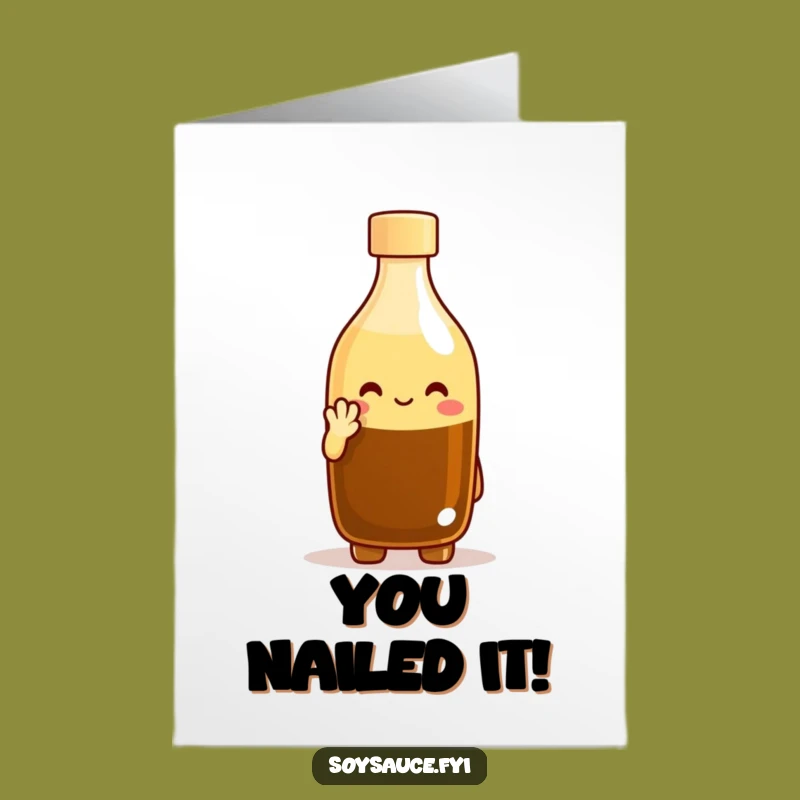 Free Printable Soy Sauce Congratulations Card: Funny Nodding Bottle Digital Download