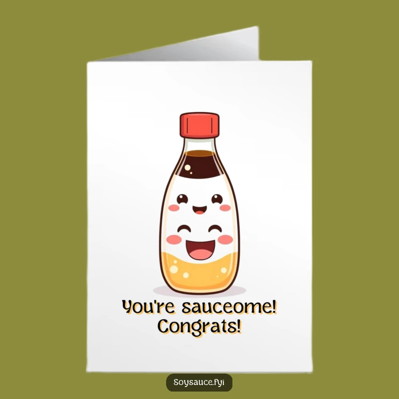 Free Printable Kawaii Soy Sauce Congrats Card - Humorous Downloadable Gift for Success