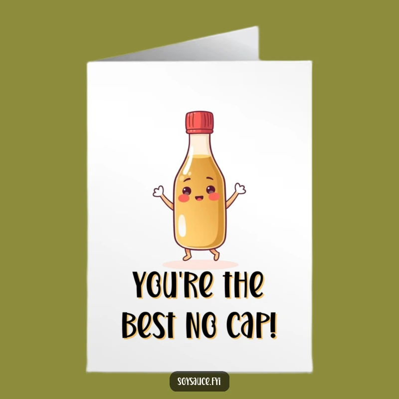 Free Printable Congrats Card: Dancing Soy Sauce Bottle for Your Amazing Achievements!