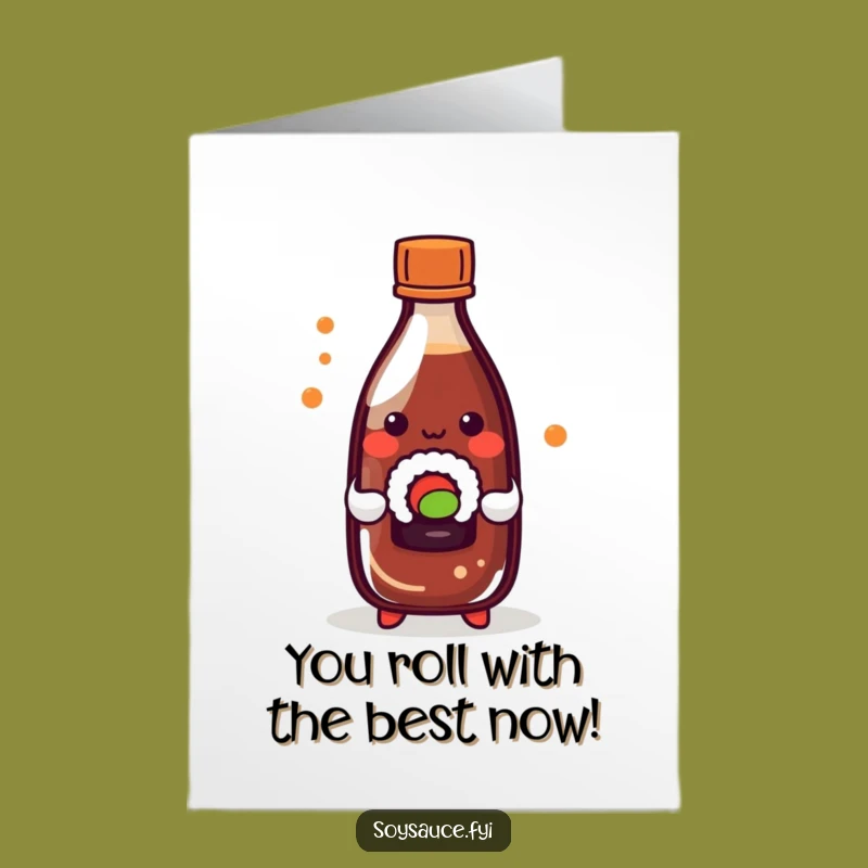 Free Printable Congrats Card: Soy Sauce Sushi Cheers, Funny Downloadable Gift!
