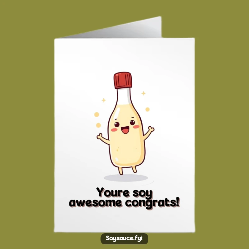 Free Printable Congrats Card: Kawaii Soy Sauce Dance - Funny Downloadable Gift