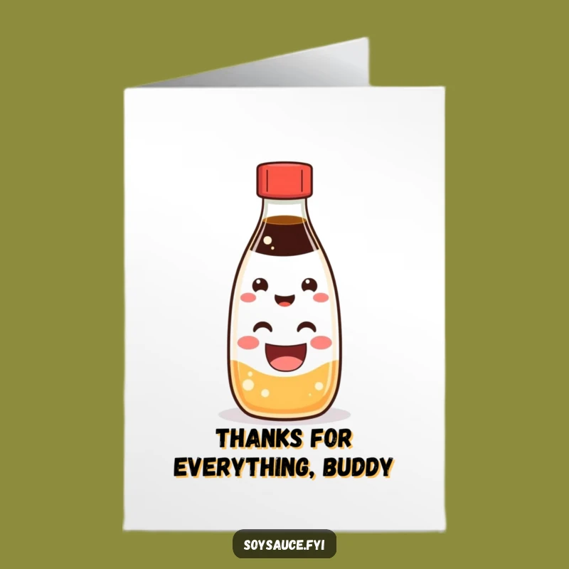 Free Printable Kawaii Soy Sauce Thank You Card - Adorable Downloadable Gift for Thanks