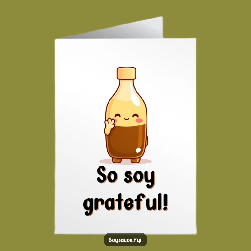 Free Printable Soy Sauce Thank You Card: Funny Nodding Bottle Digital Download