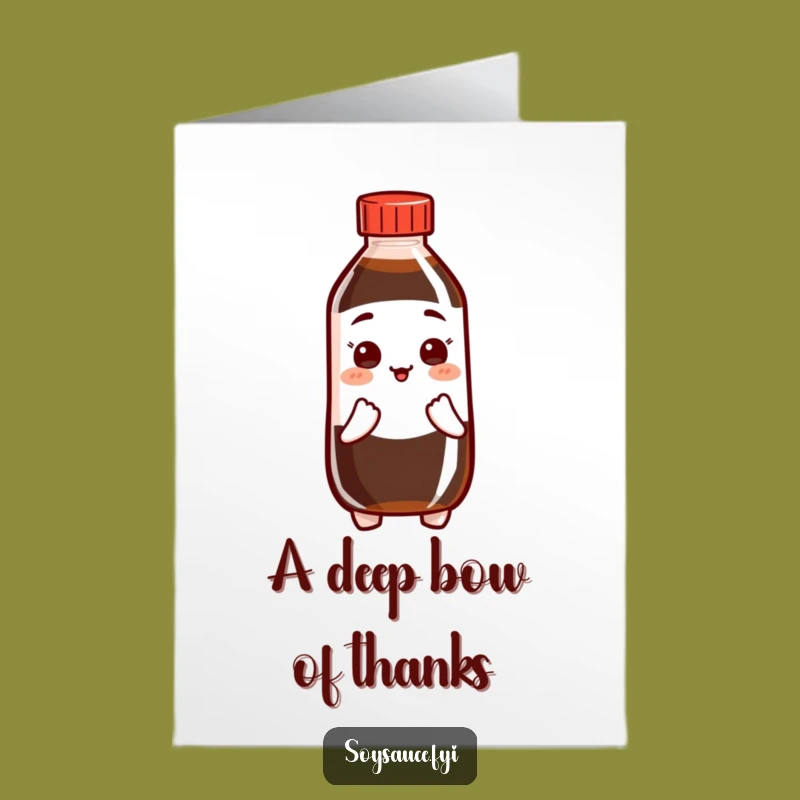 Free Printable Thank You Card: Bowing Soy Sauce, Grateful Gesture, Downloadable Thanks