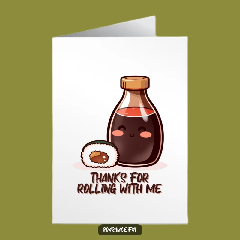 Free Printable Thank You Card: Content Soy Sauce and Sushi Send Gratitude