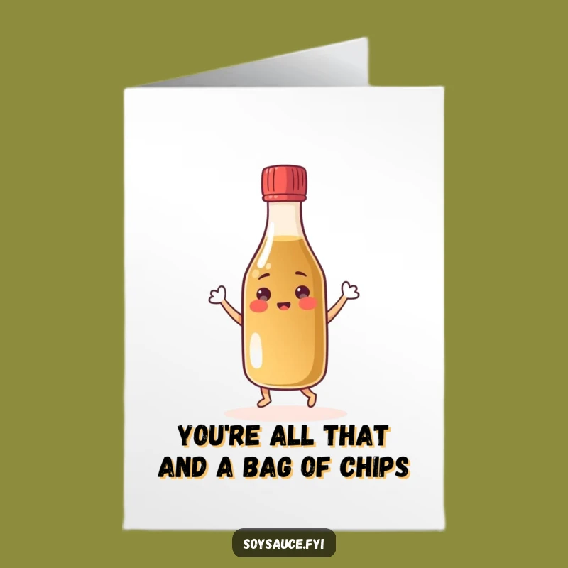 Free Printable Thank You Card: Dancing Soy Sauce Bottle for Your Kindness!