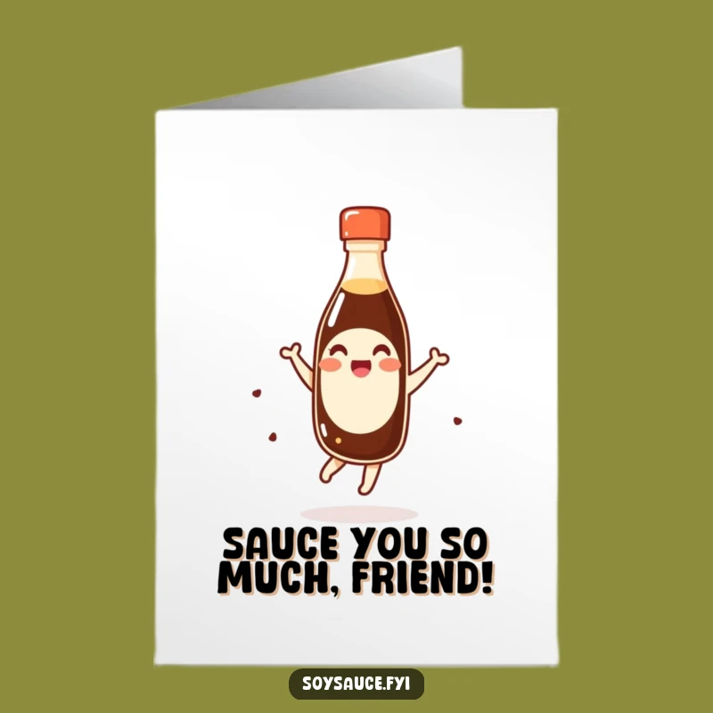 Free Printable Kawaii Soy Sauce Thank You Card: Funny Pirouette Gift