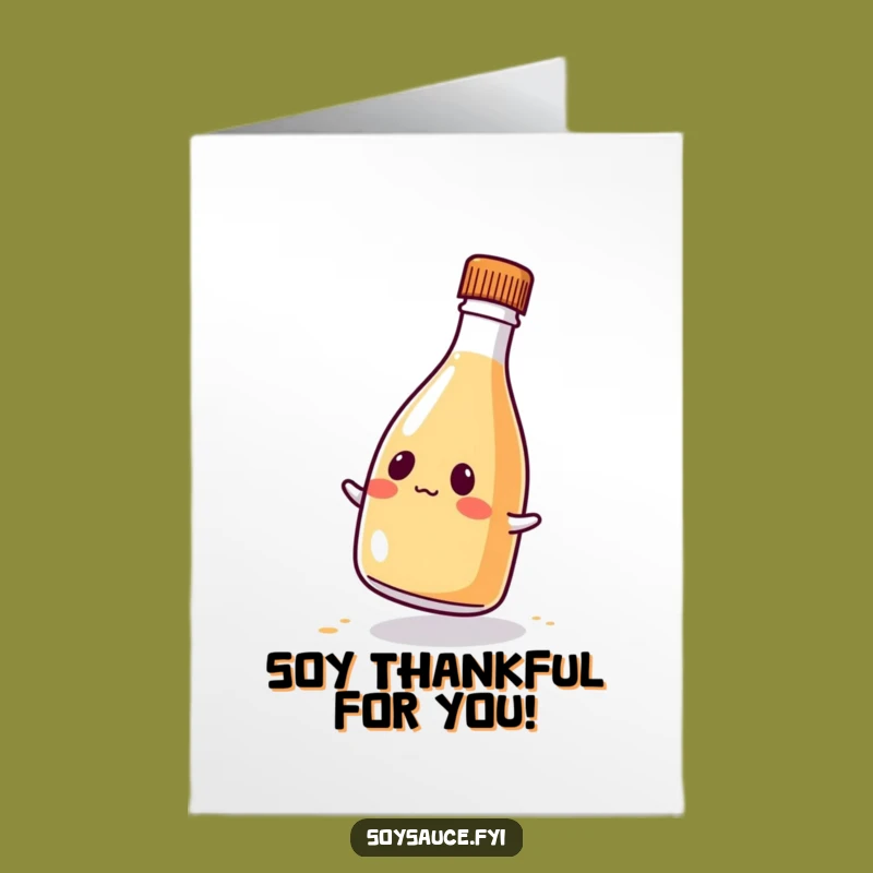 Quirky Free Printable Thank You Card: Kawaii Soy Sauce Wobble for a Funny Downloadable Gift