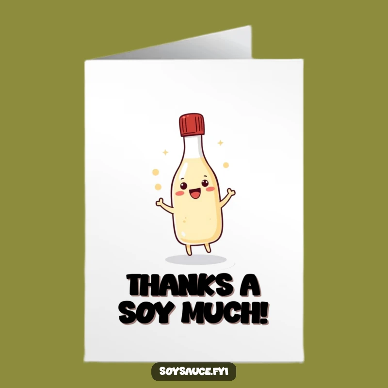 Free Printable Thank You Card: Kawaii Soy Sauce Dance - Funny Downloadable Gift