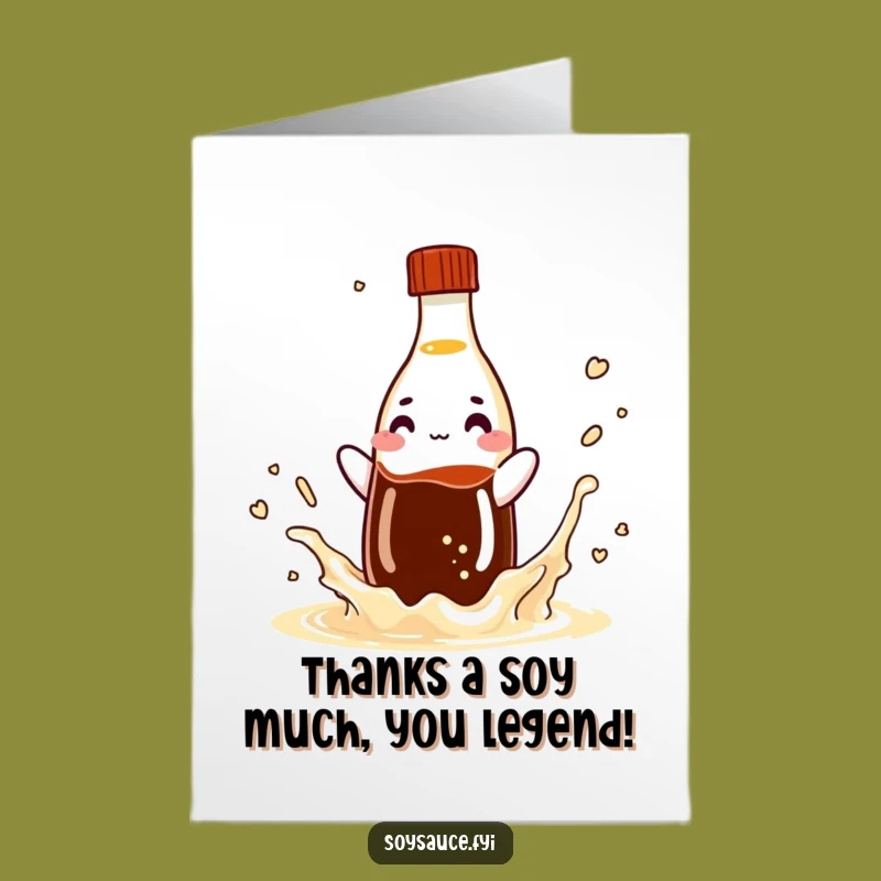 Free Printable Thank You Card: Saucy Soy Sauce Bottle Expressing Gratitude
