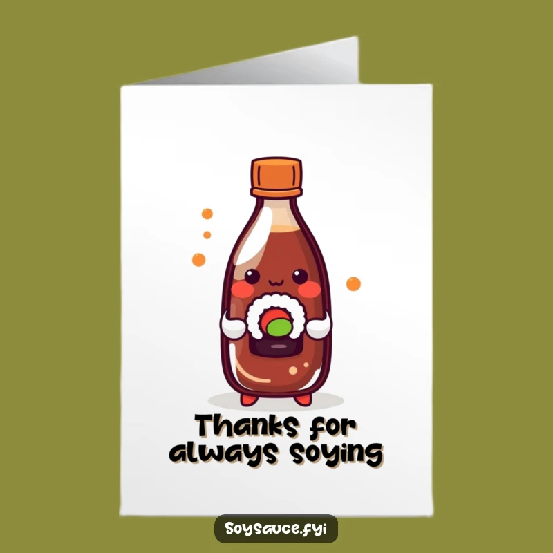 Free Printable Thank You Card: Soy Sauce Sushi Thanks, Funny Downloadable Gift!