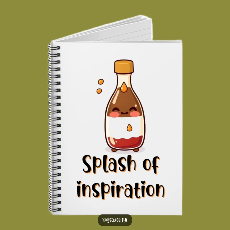 Funny Kawaii Soy Sauce Notebook: Jot Down Ideas with a Smiling Splashing Bottle