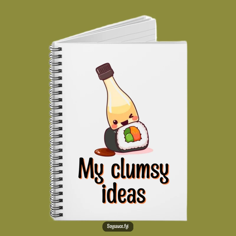 Funny Kawaii Soy Sauce Notebook - Jot Down Ideas with Sushi Giggles