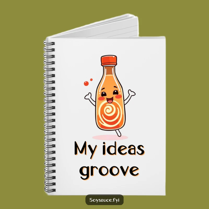 Funny Recipe Soy Sauce Notebook: Dancing Bottle Journal, Humorous Gift for Cooks