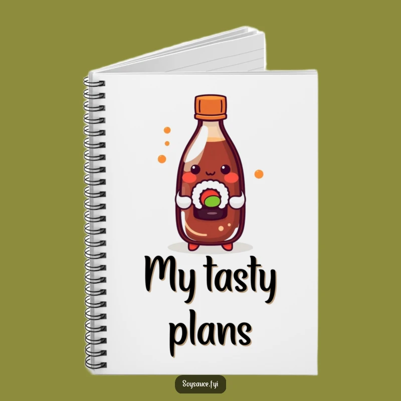 Funny Kawaii Soy Sauce Sushi Notebook - Playful Foodie Journal Gift