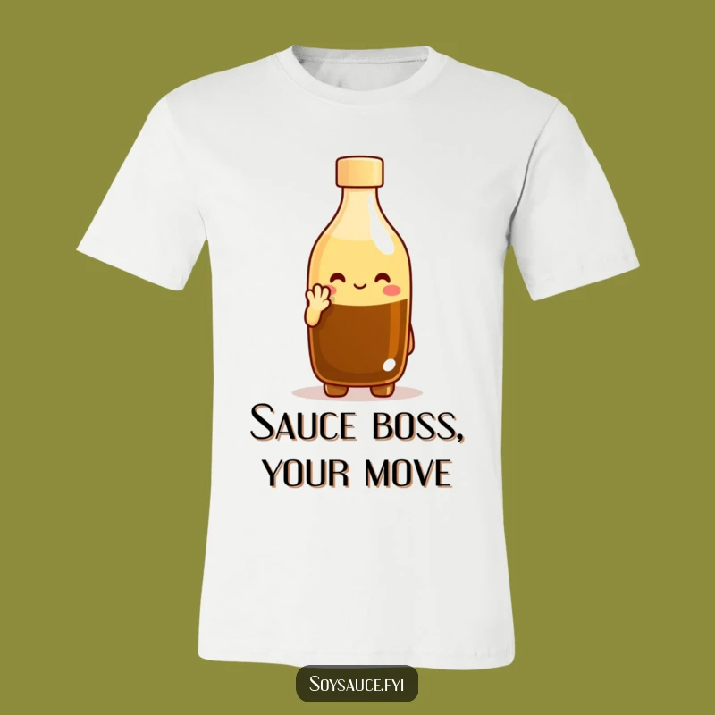 Funny Soy Sauce Nod T-Shirt: Cheerful Bottle Character, Perfect Funny Gift