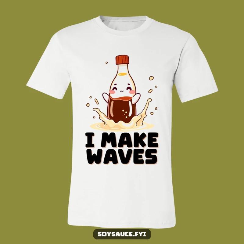 Funny Soy Sauce Splash T-Shirt: Playful Condiment Character Tee Gift