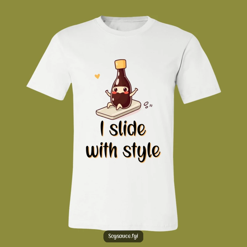 Funny Kawaii Soy Sauce Slide T-Shirt - Smooth & Humorous Apparel