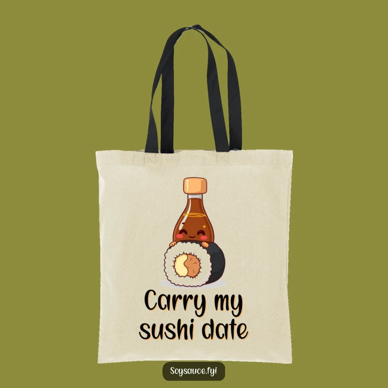Funny Sushi Tote Bag: Giggling Soy Sauce, Perfect Carry-all Gift