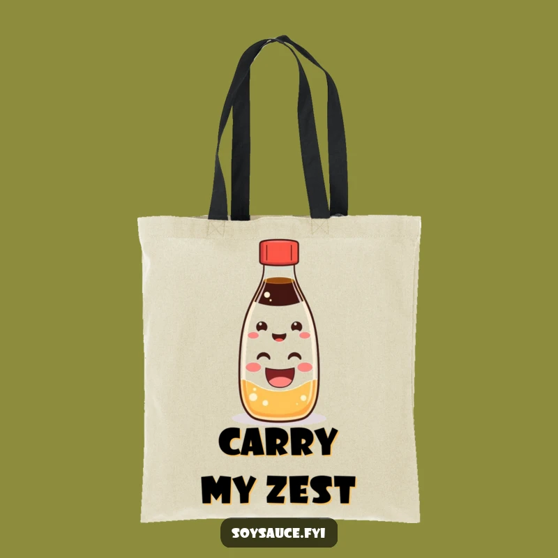 Funny Kawaii Soy Sauce Tote Bag: Carry Your Cheer and Essentials